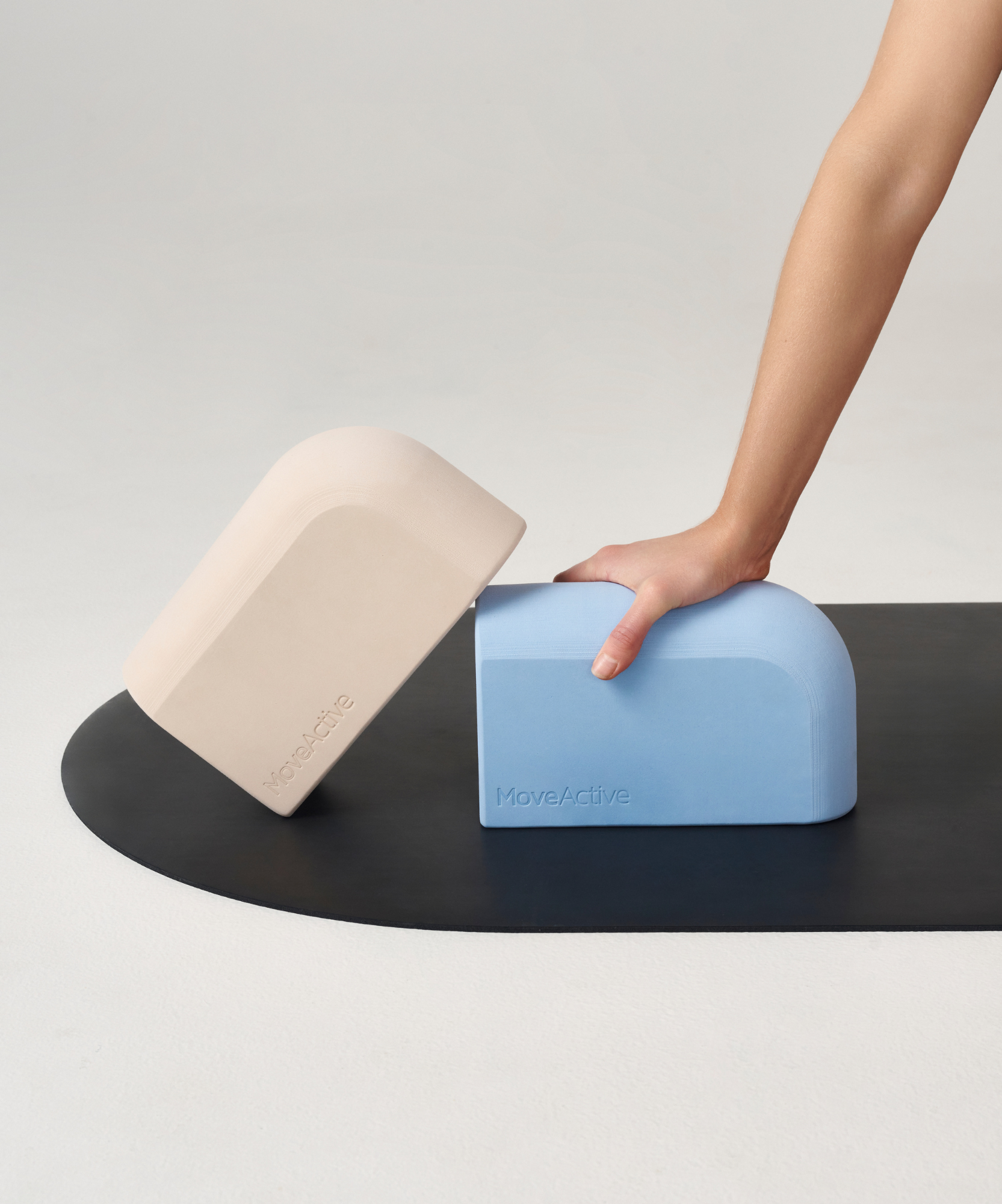 Curved Yoga Block - Powder Blue.