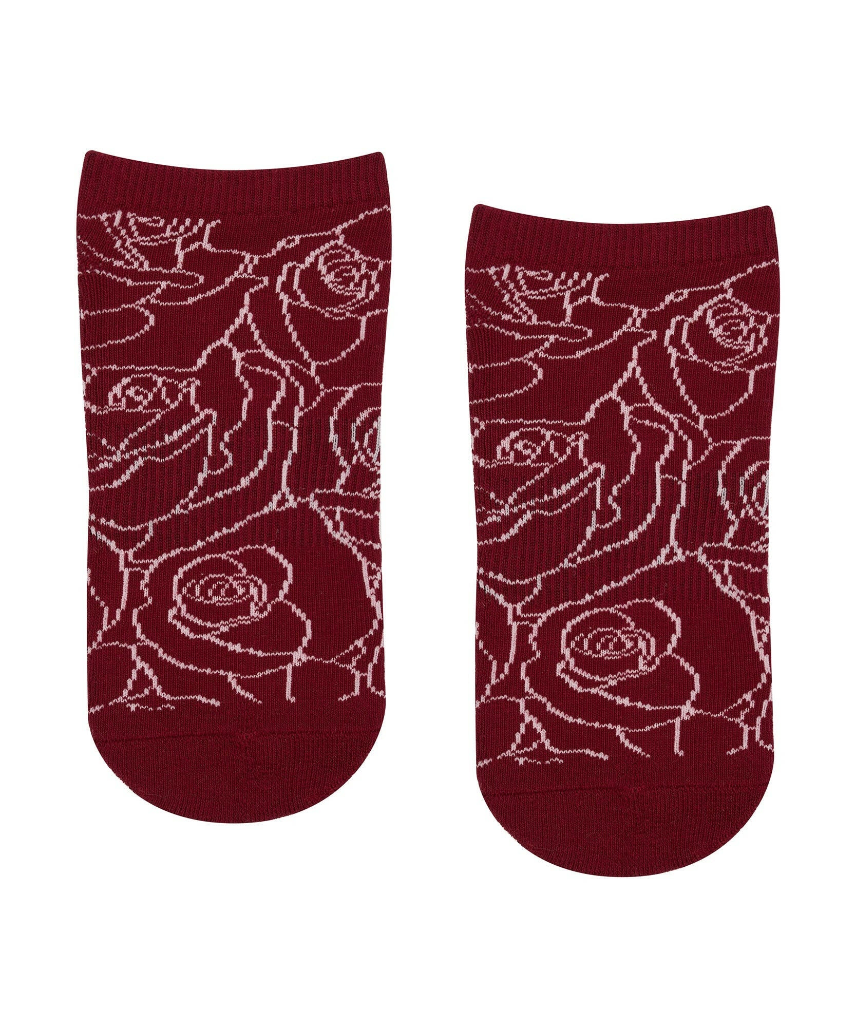 Classic Low Rise Grip Socks - Rose Garden.