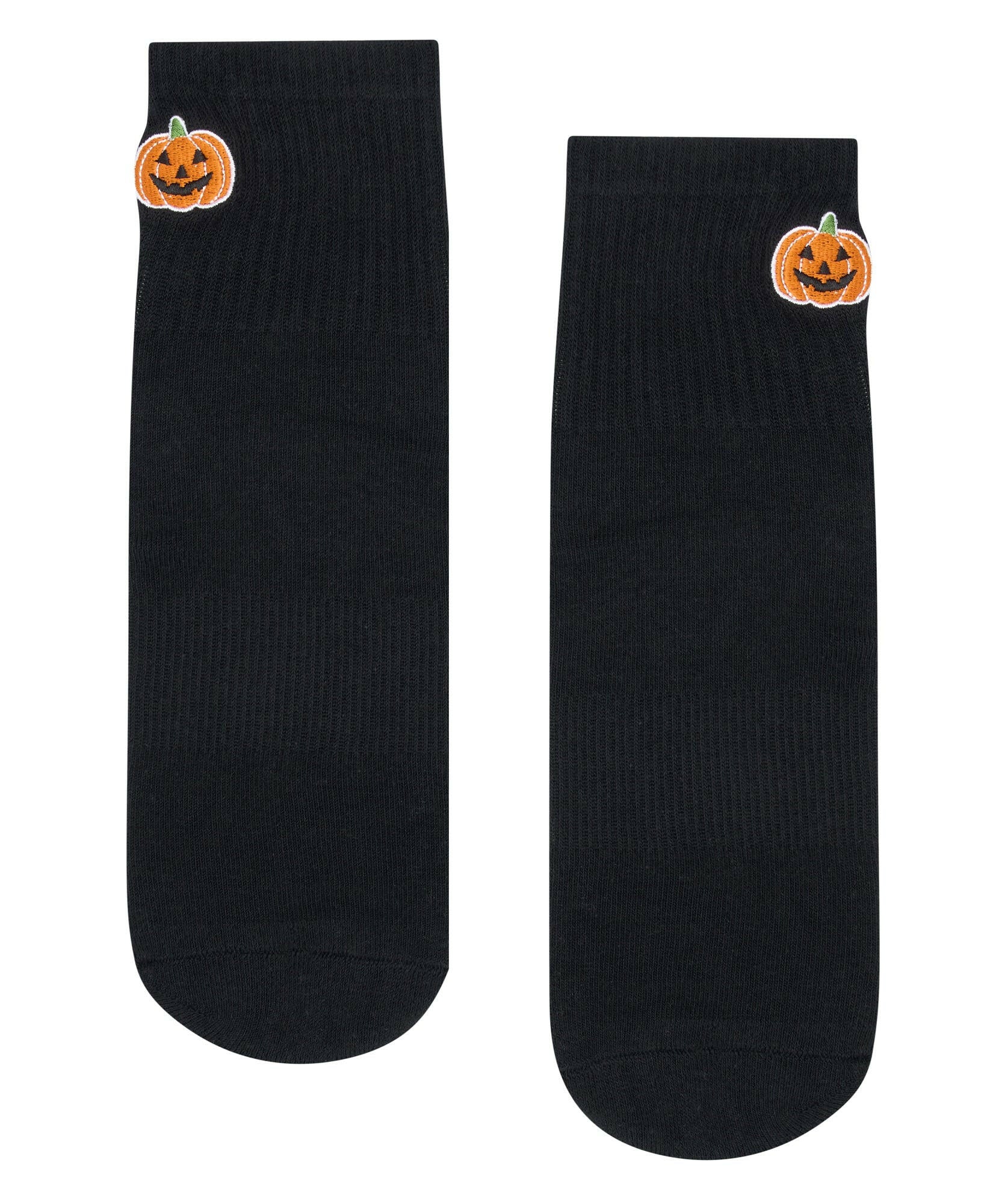 Quarter Crew Non Slip Grip Socks - Pumpkin.