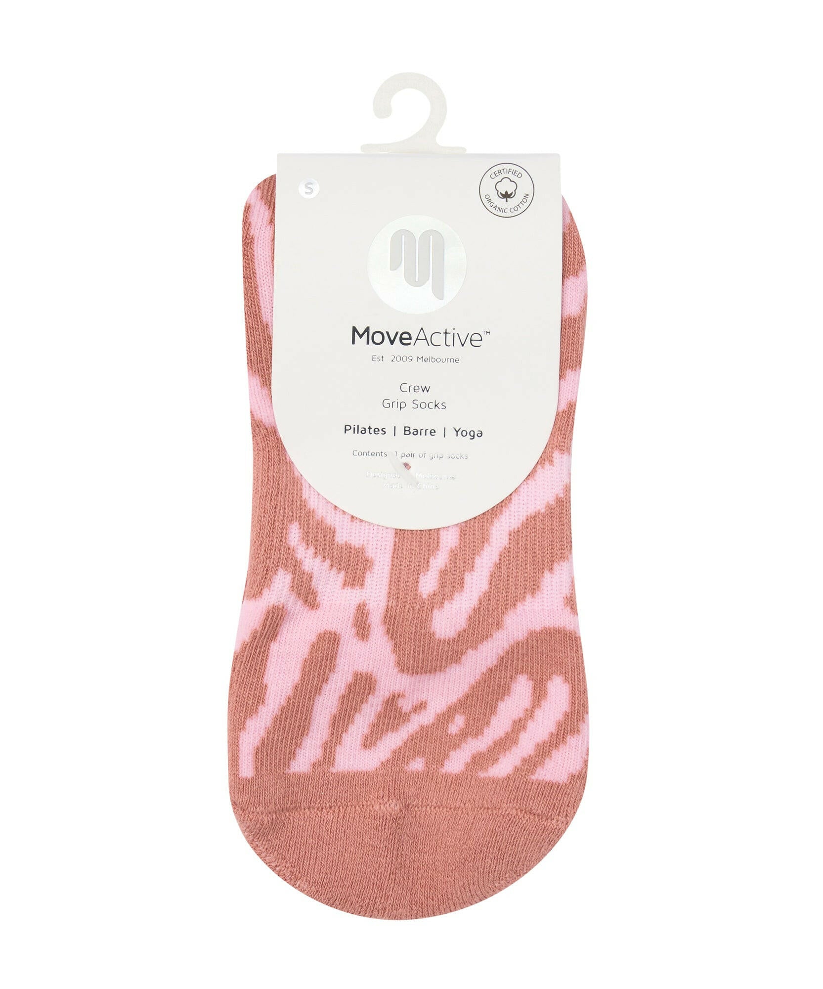 Crew Non Slip Grip Socks - Grapefruit Coral