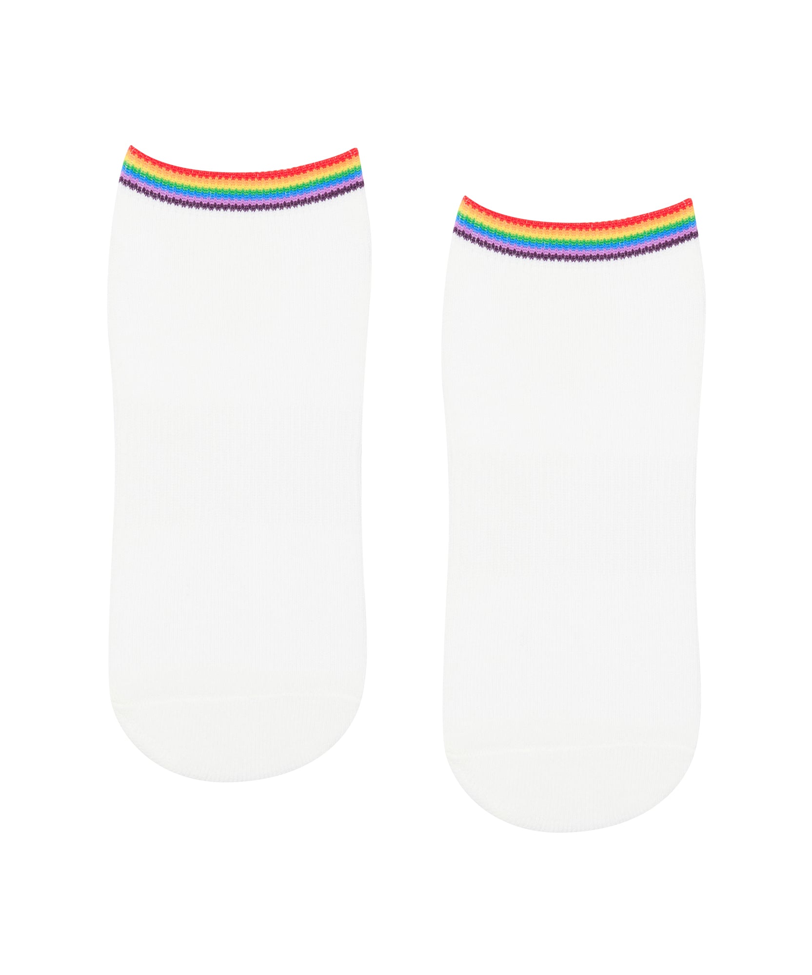 Classic Low Rise Grip Socks - Rainbow Ivory