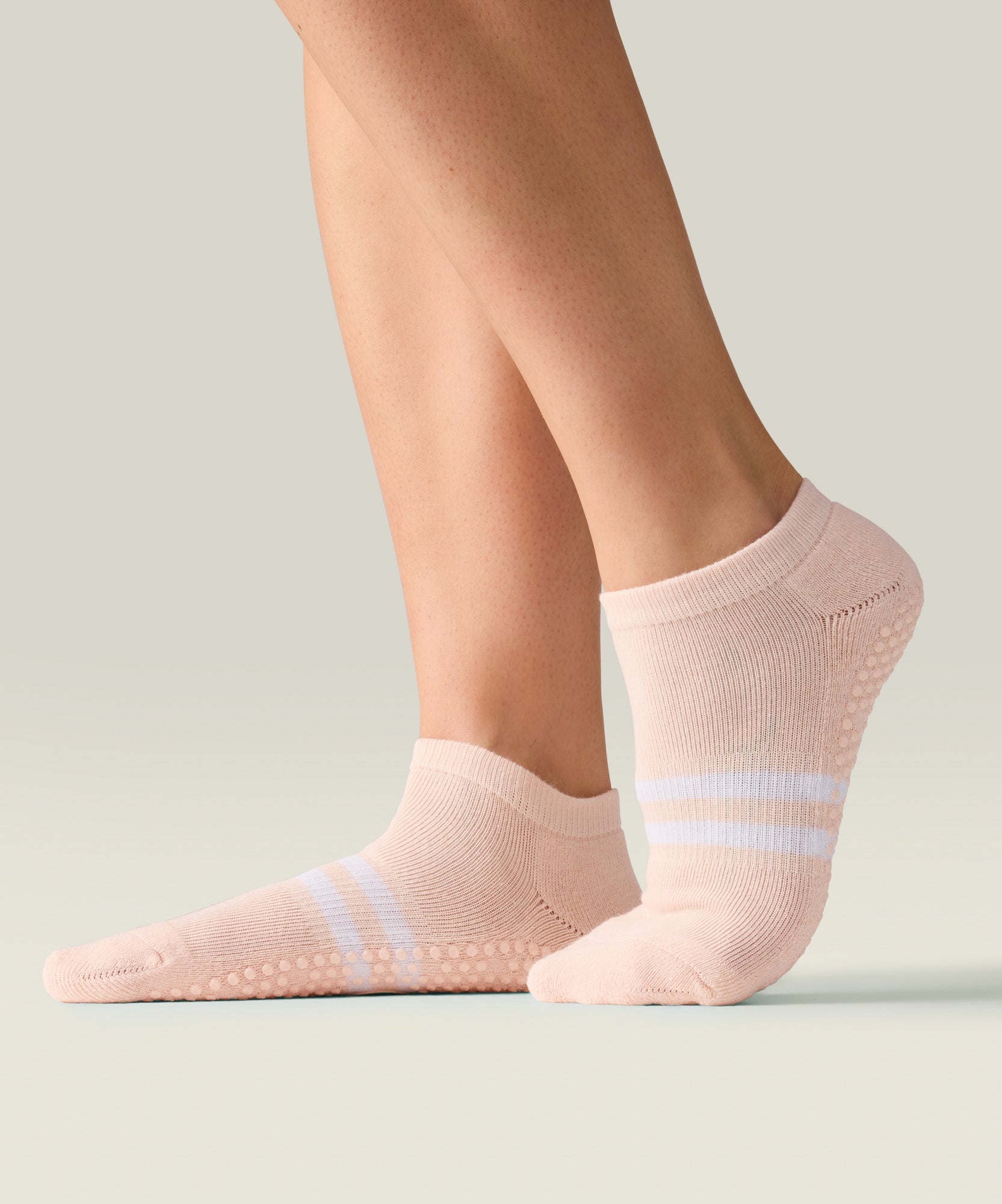 Classic Low Rise Grip Socks - Pink Stripe