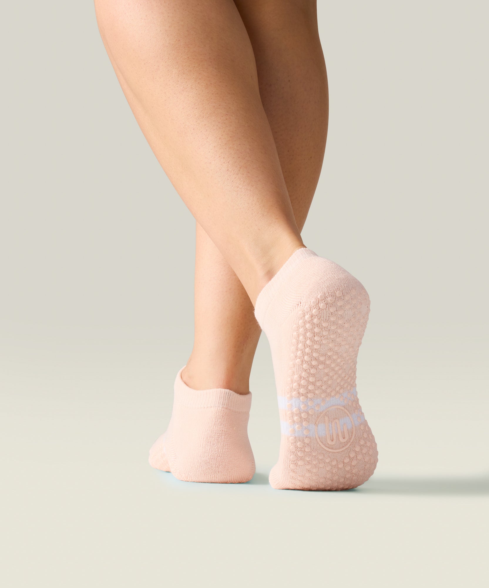 Classic Low Rise Grip Socks - Pink Stripe