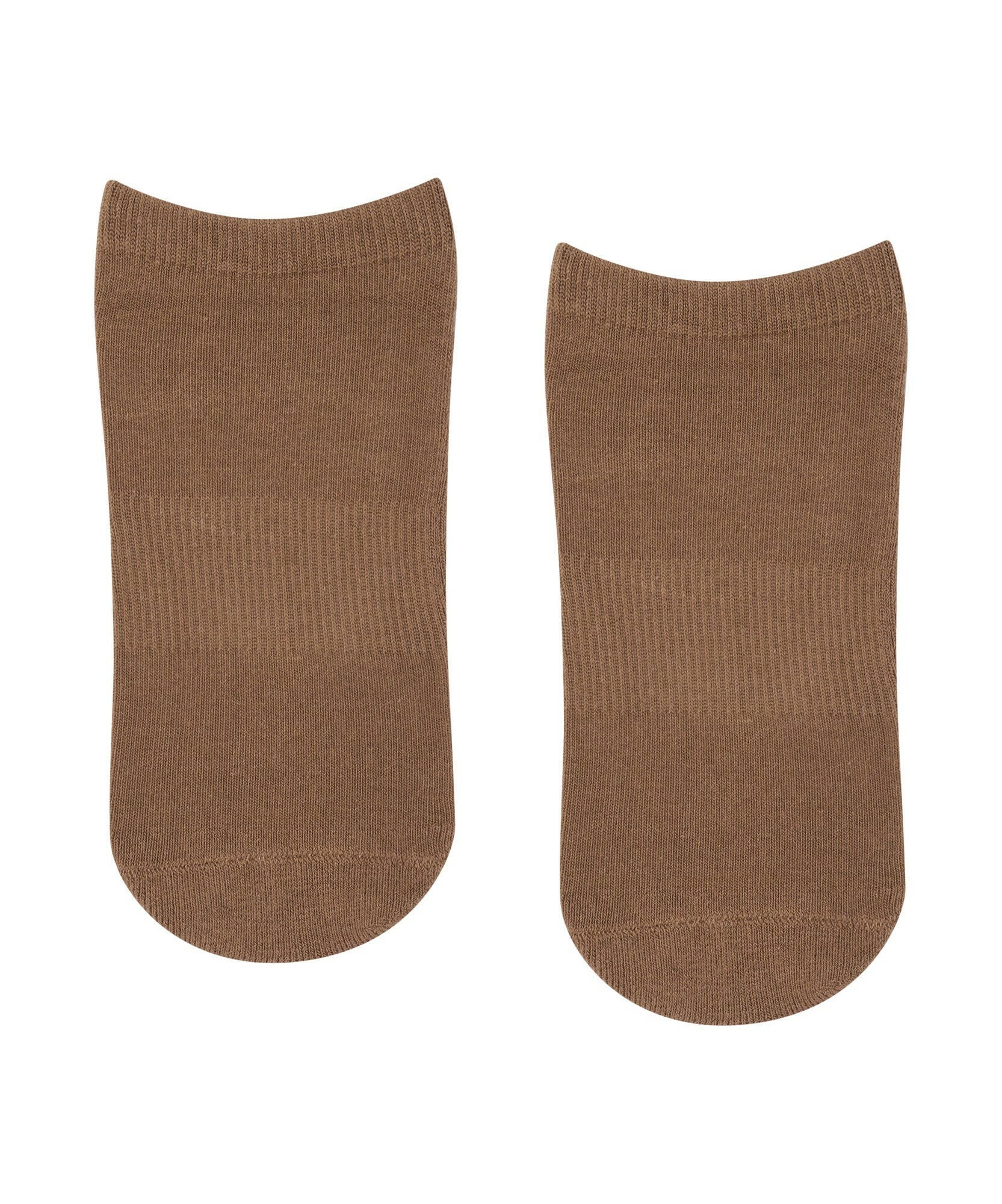 Classic Low Rise Grip Socks - Bark Brown.