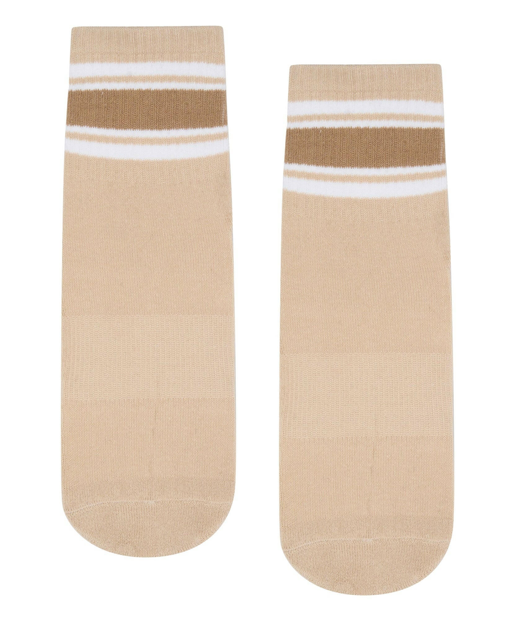 Crew Non Slip Grip Socks - Beige Stripes.