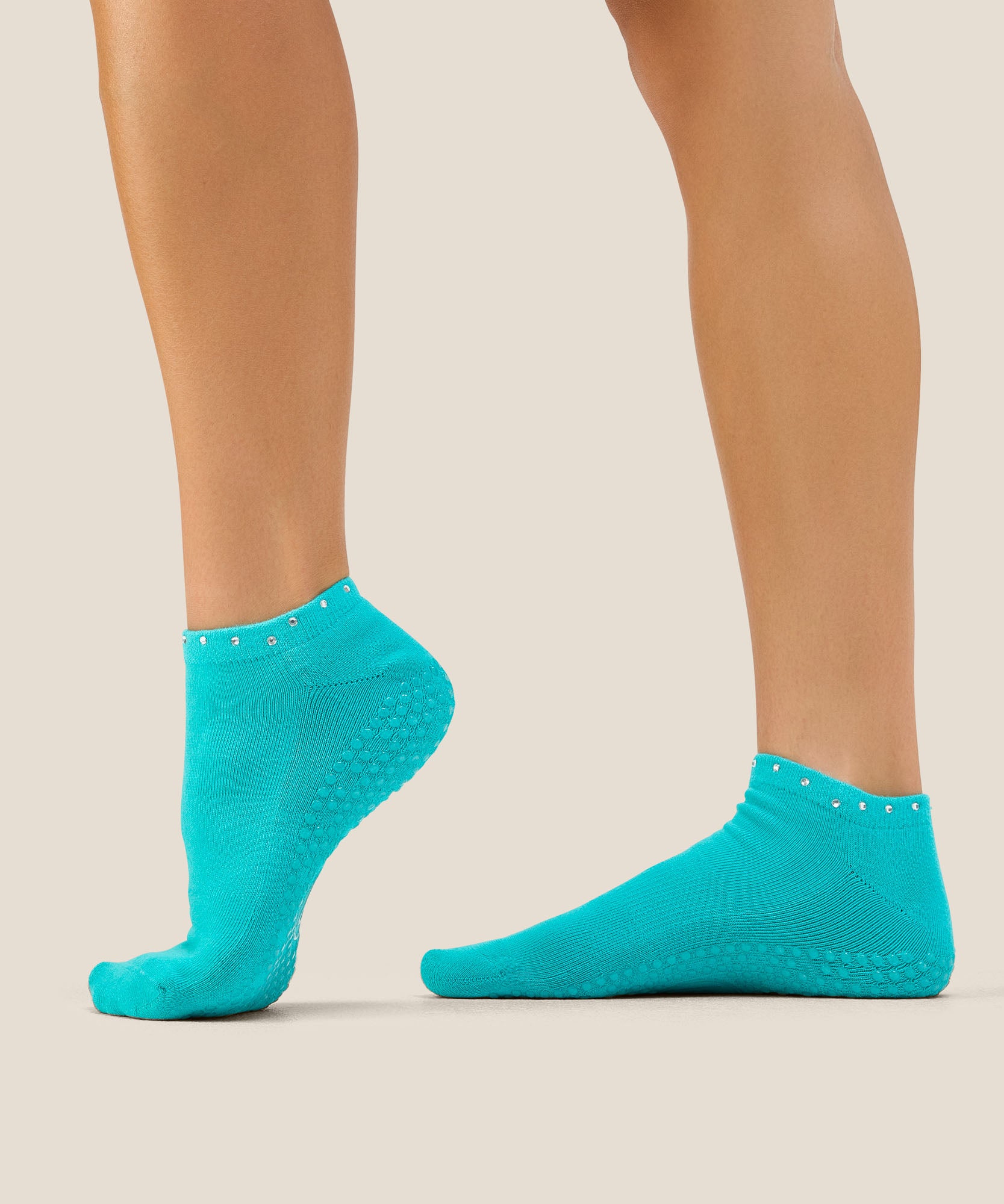 Low Rise Grip Socks - Gem Aqua