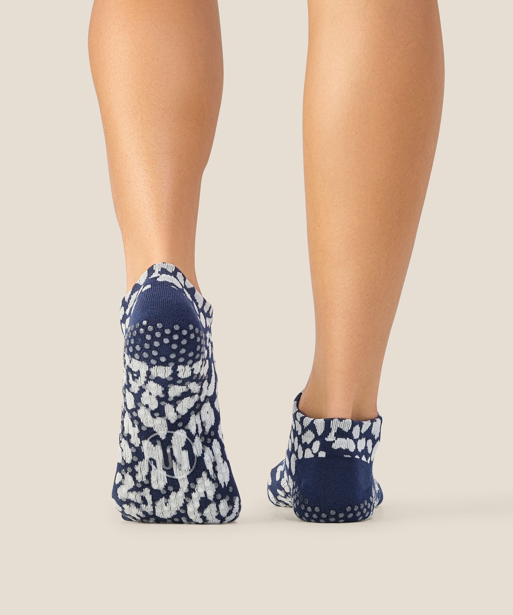 Low Rise Grip Socks - Cheetah Navy