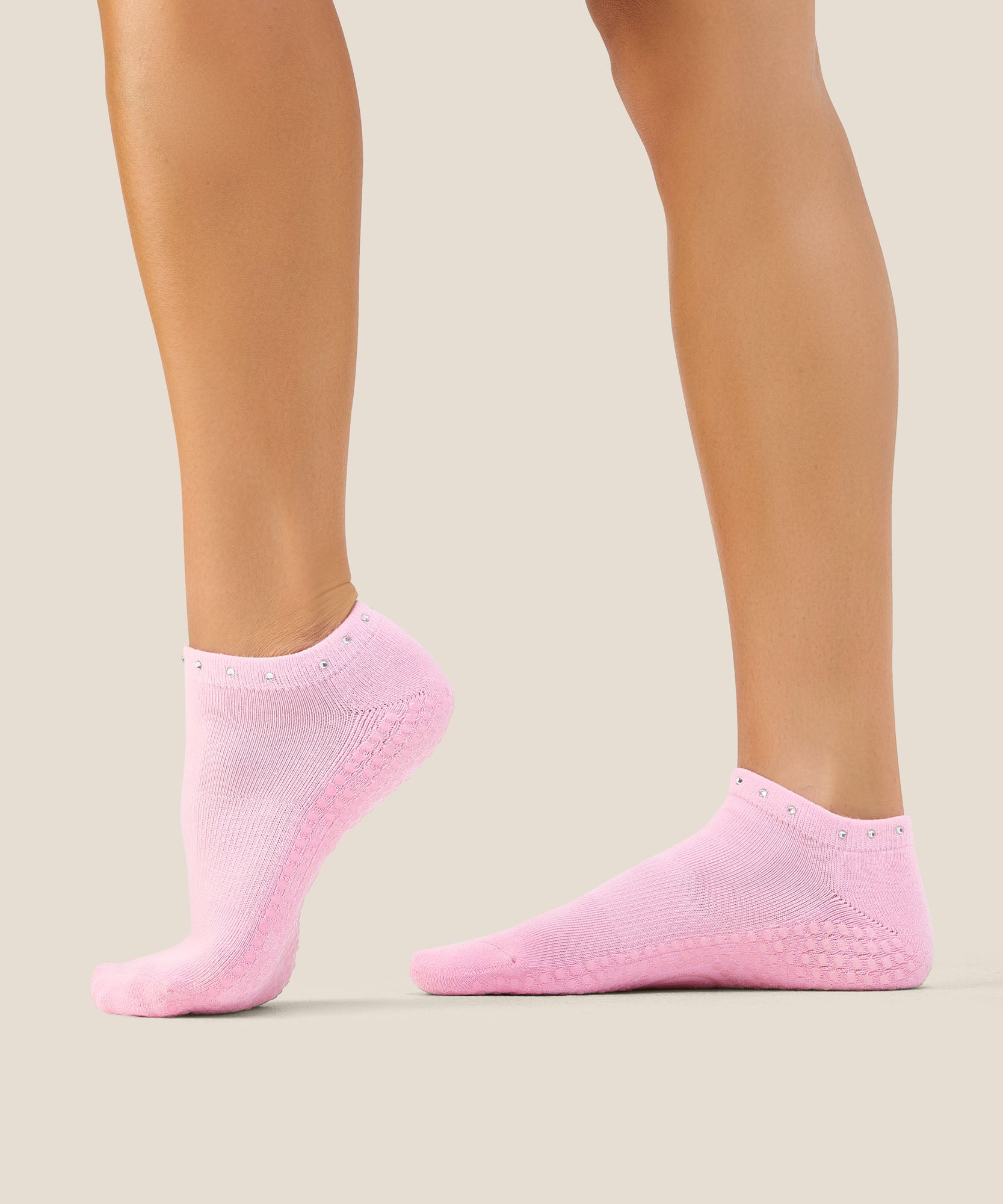 Low Rise Grip Socks - Gem Pink
