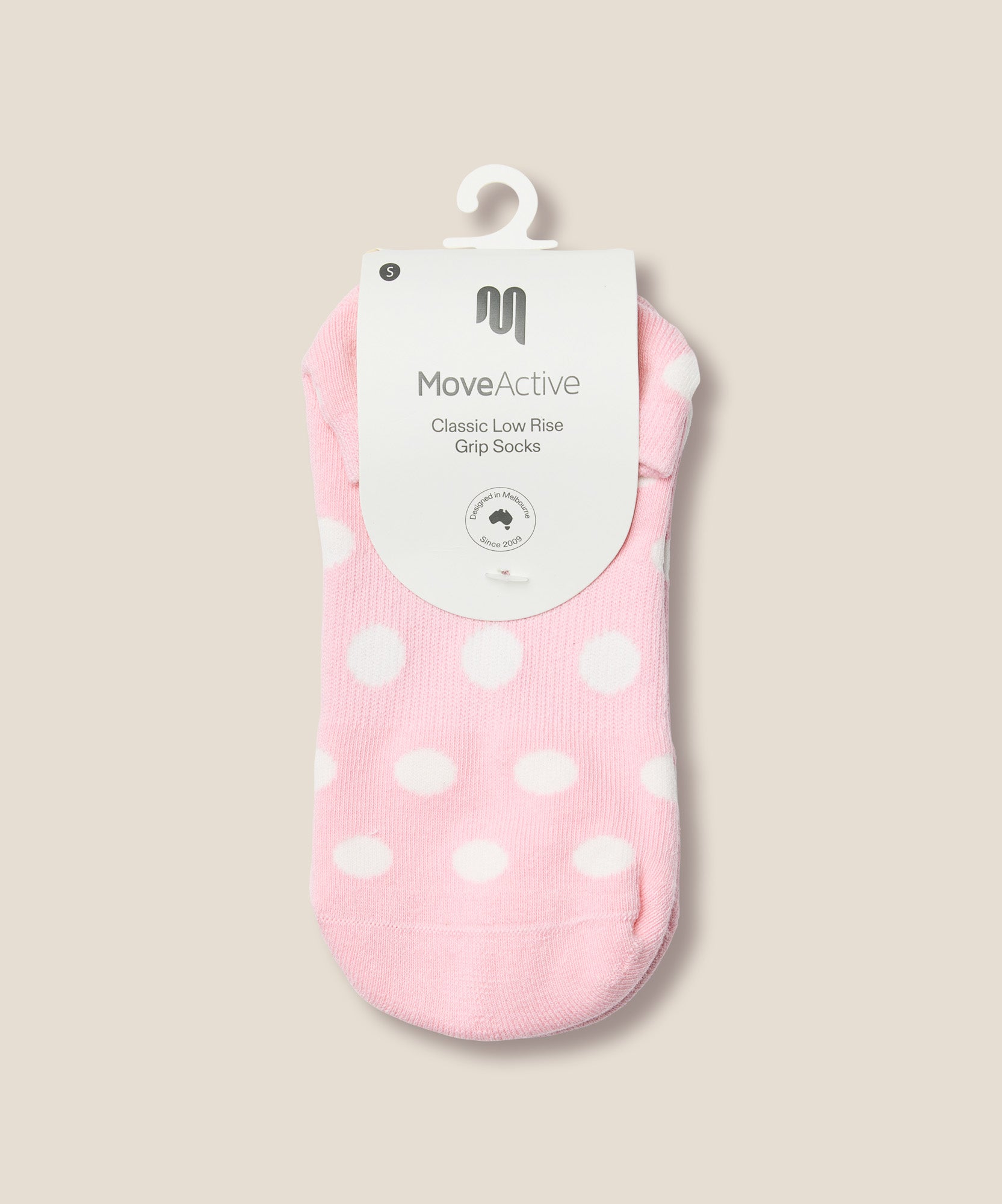 Low Rise Grip Socks - Polka Dot Pink