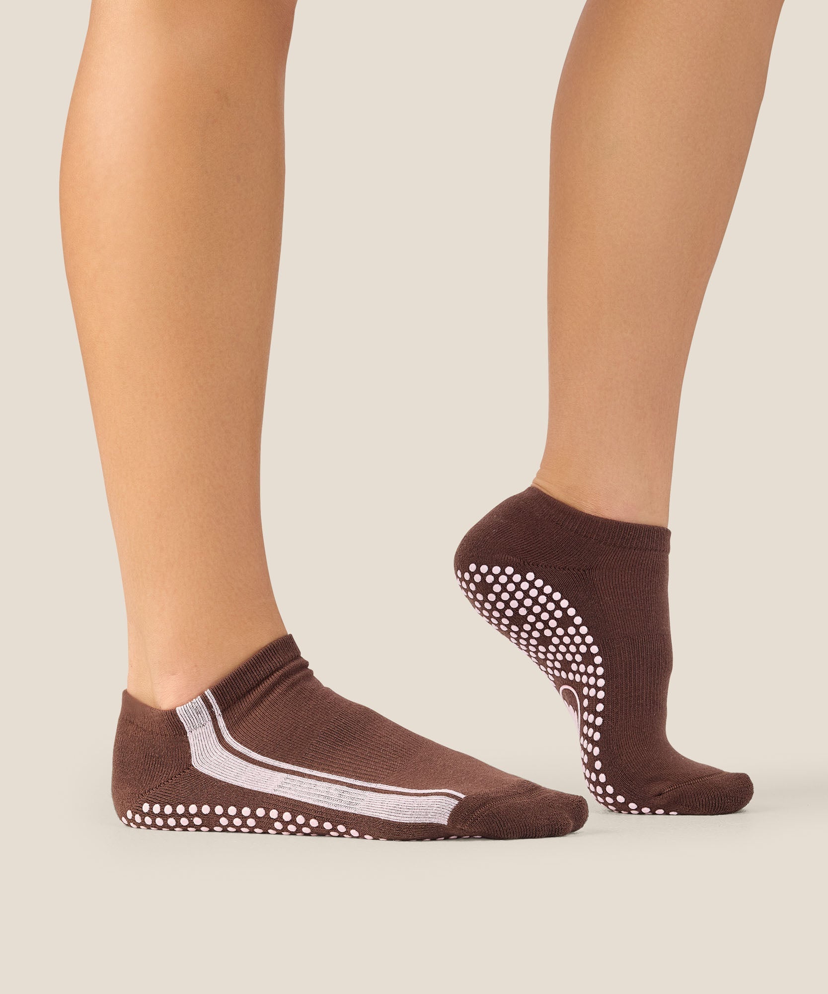 Low Rise Grip Socks - Racer Espresso