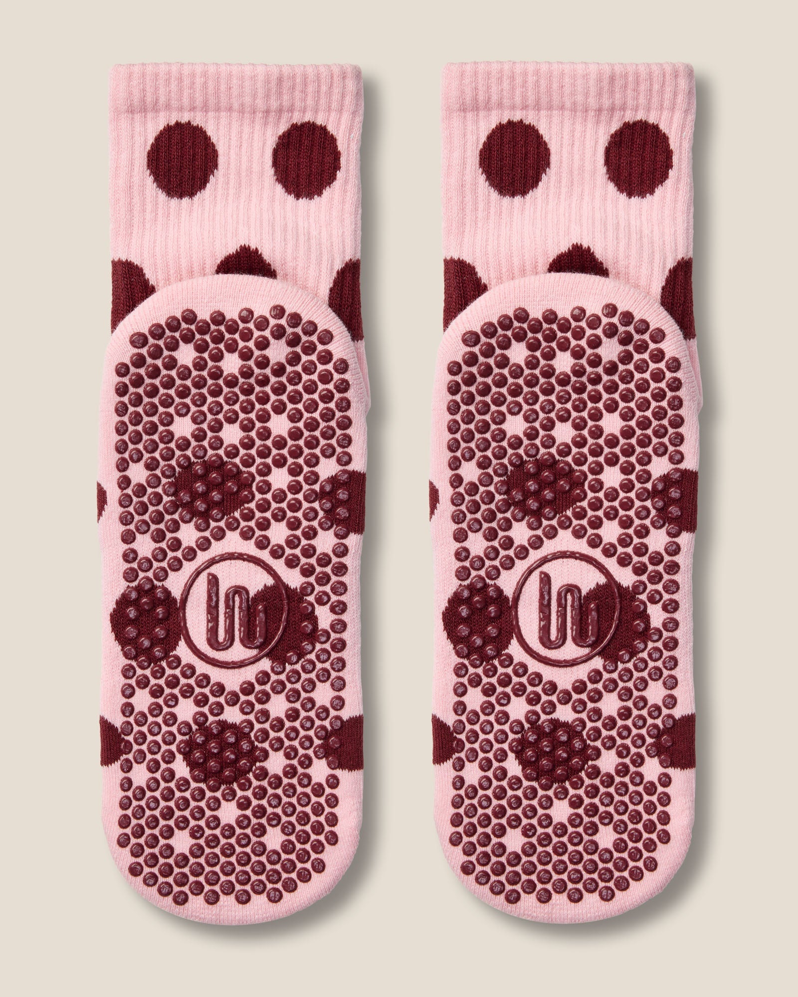Crew Grip Socks - Polka Cabernet