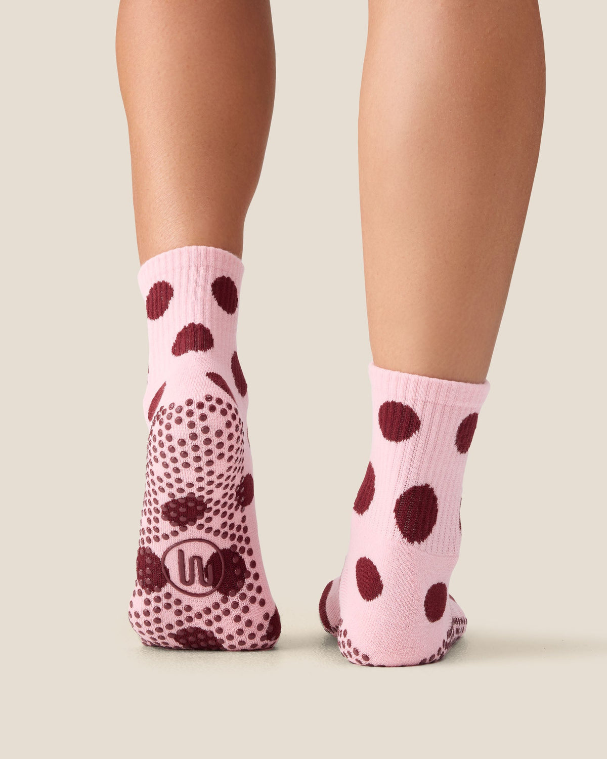 Crew Grip Socks - Polka Cabernet