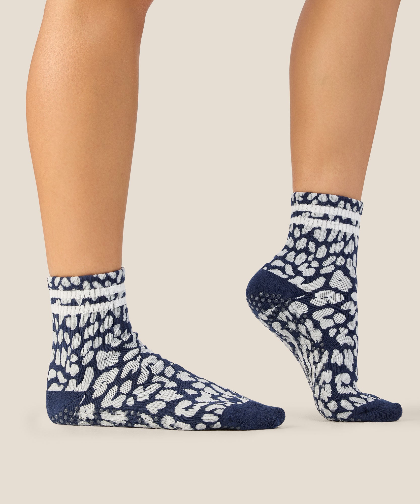 Crew Grip Socks - Cheetah Stripe Navy