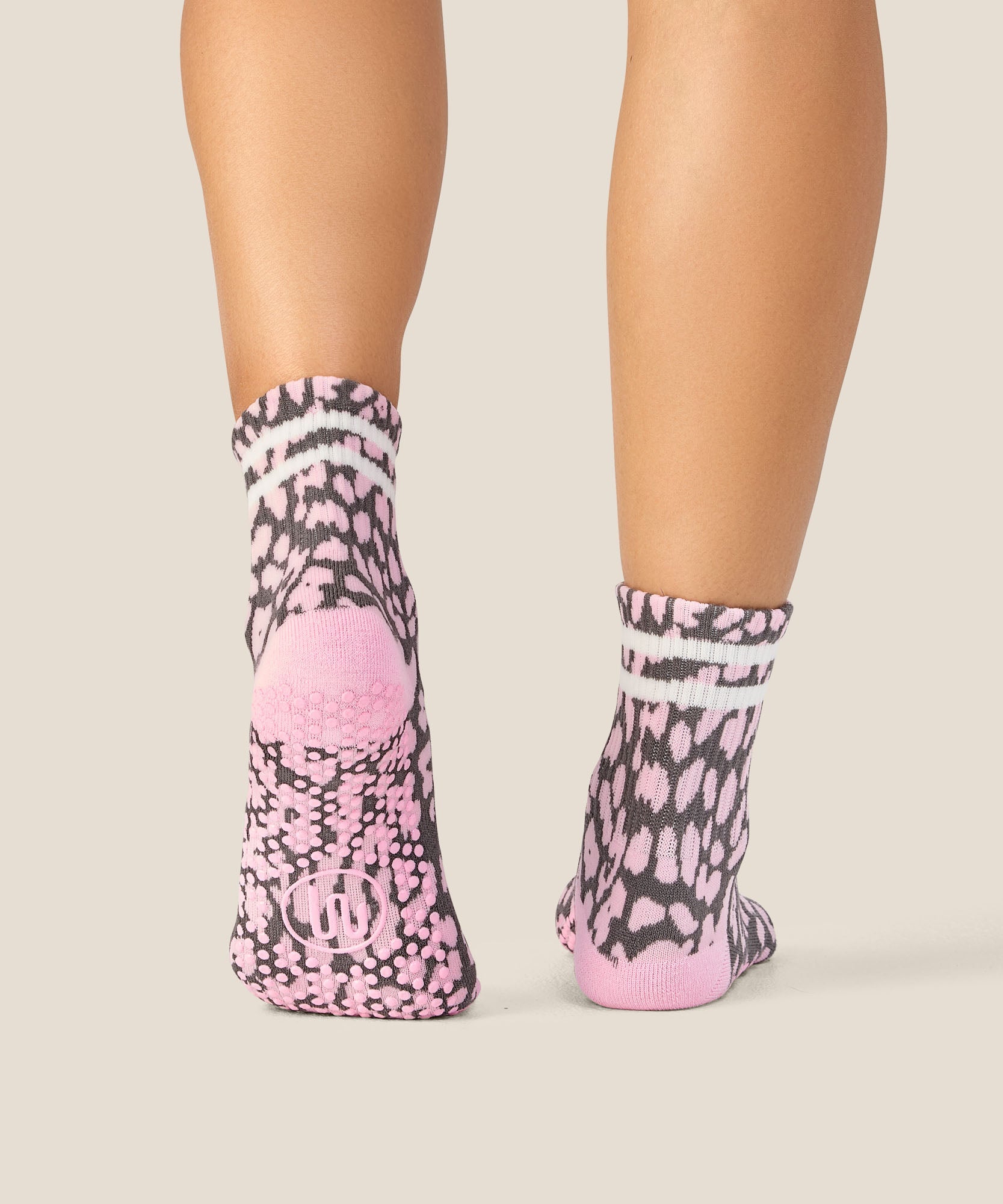 Crew Grip Socks - Cheetah Stripe Pink