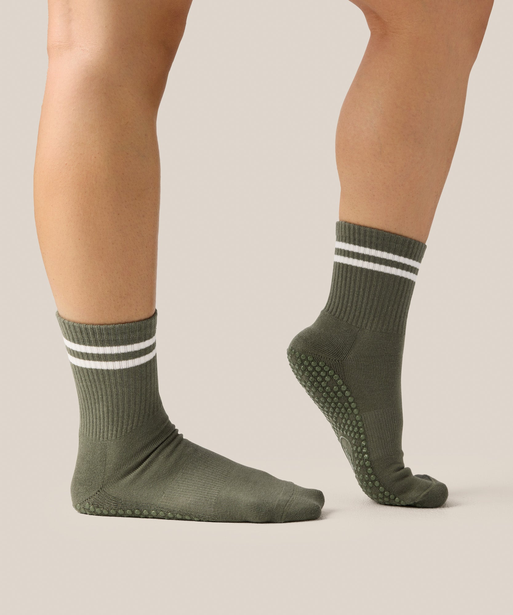 Crew Grip Socks - Sporty Stripe Khaki