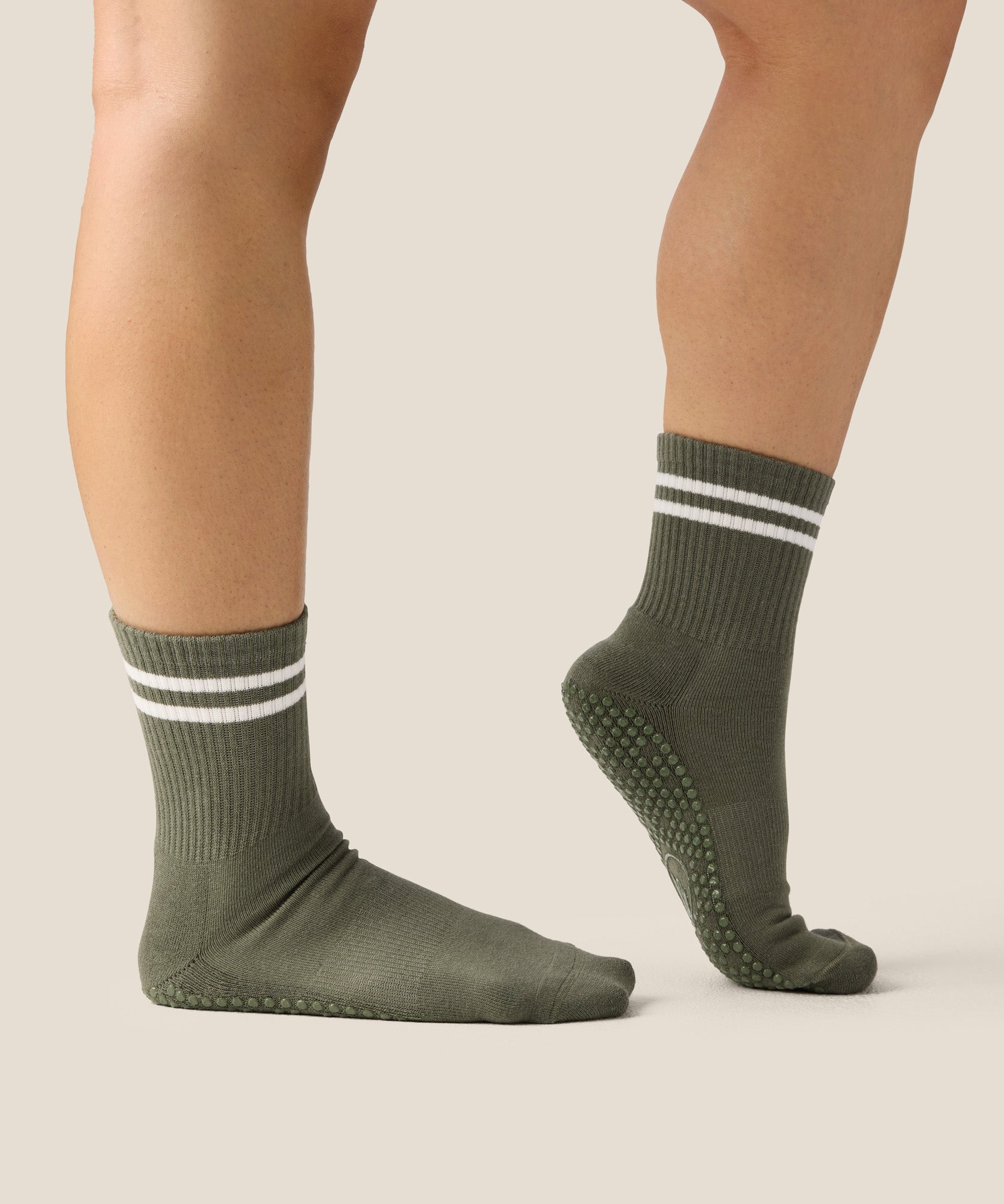 Crew Grip Socks - Sporty Stripe Khaki