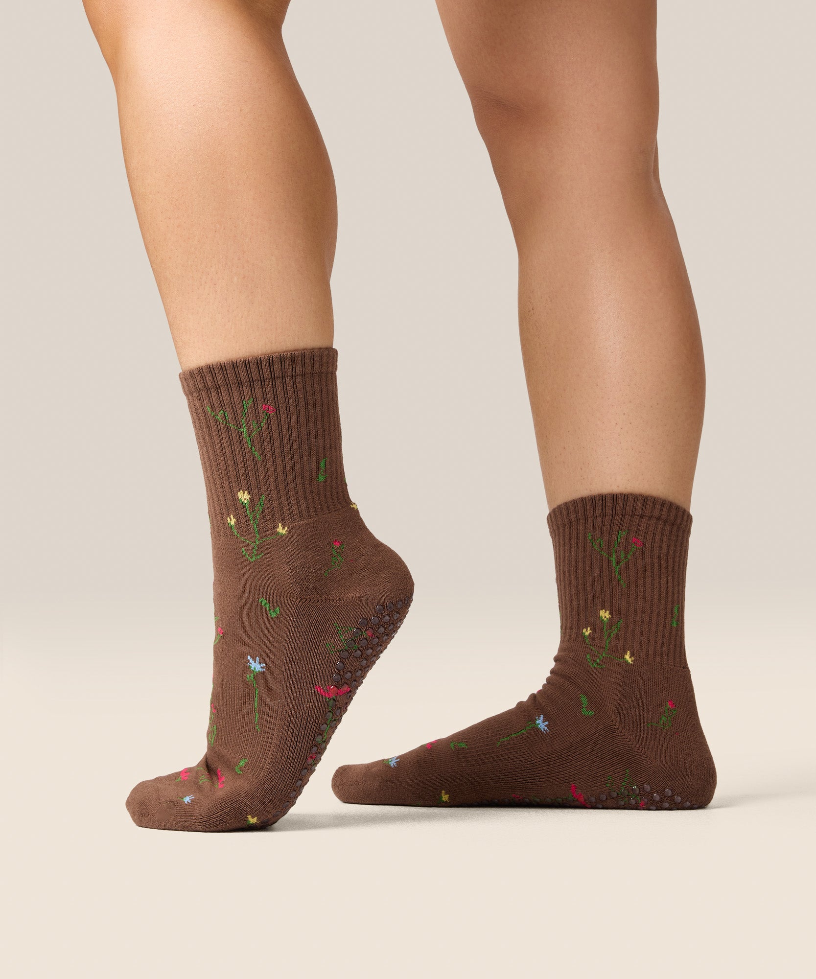 Crew Grip Socks - Wildflower Brown