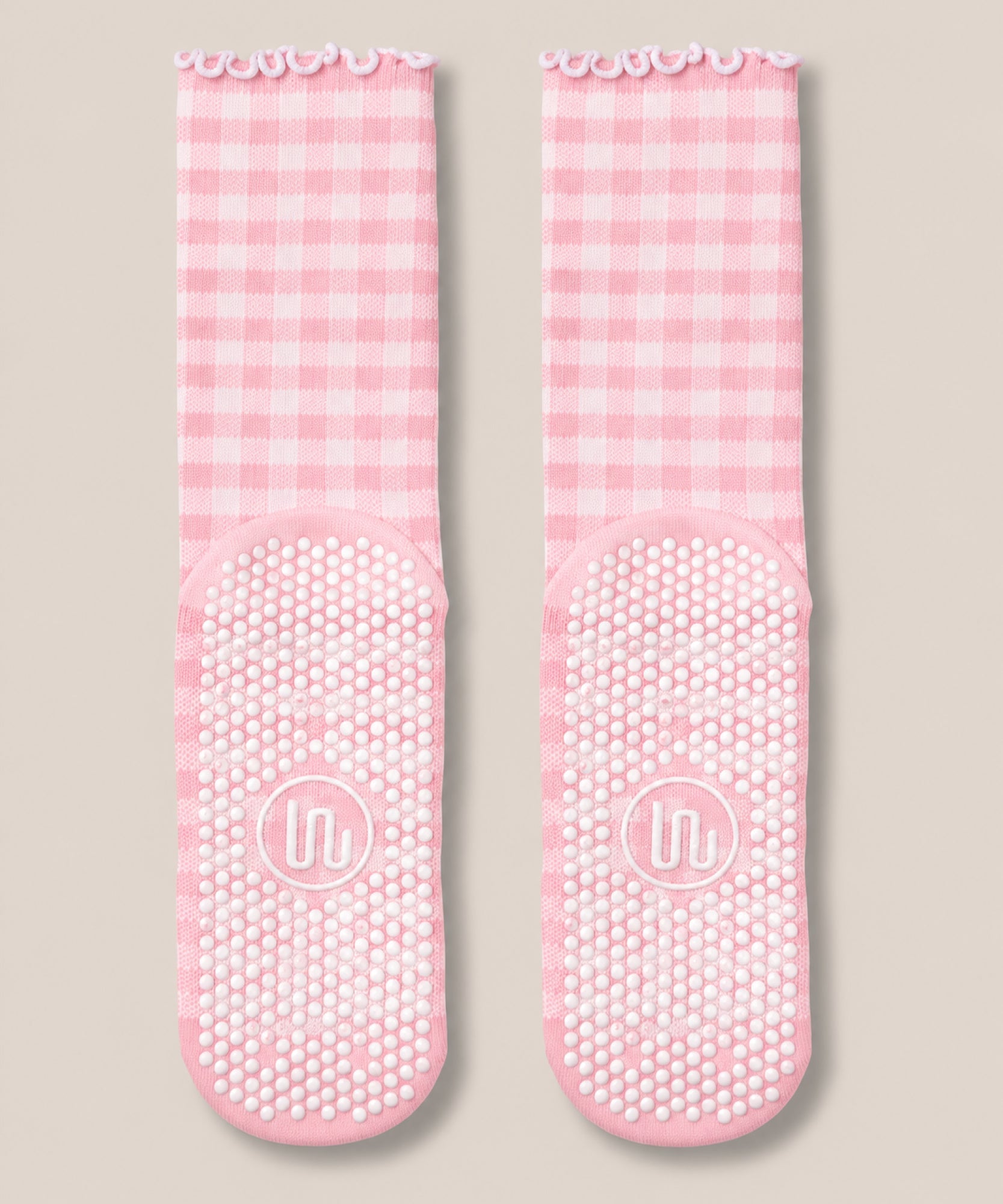 Crew Grip Socks - Picnic Check Pink