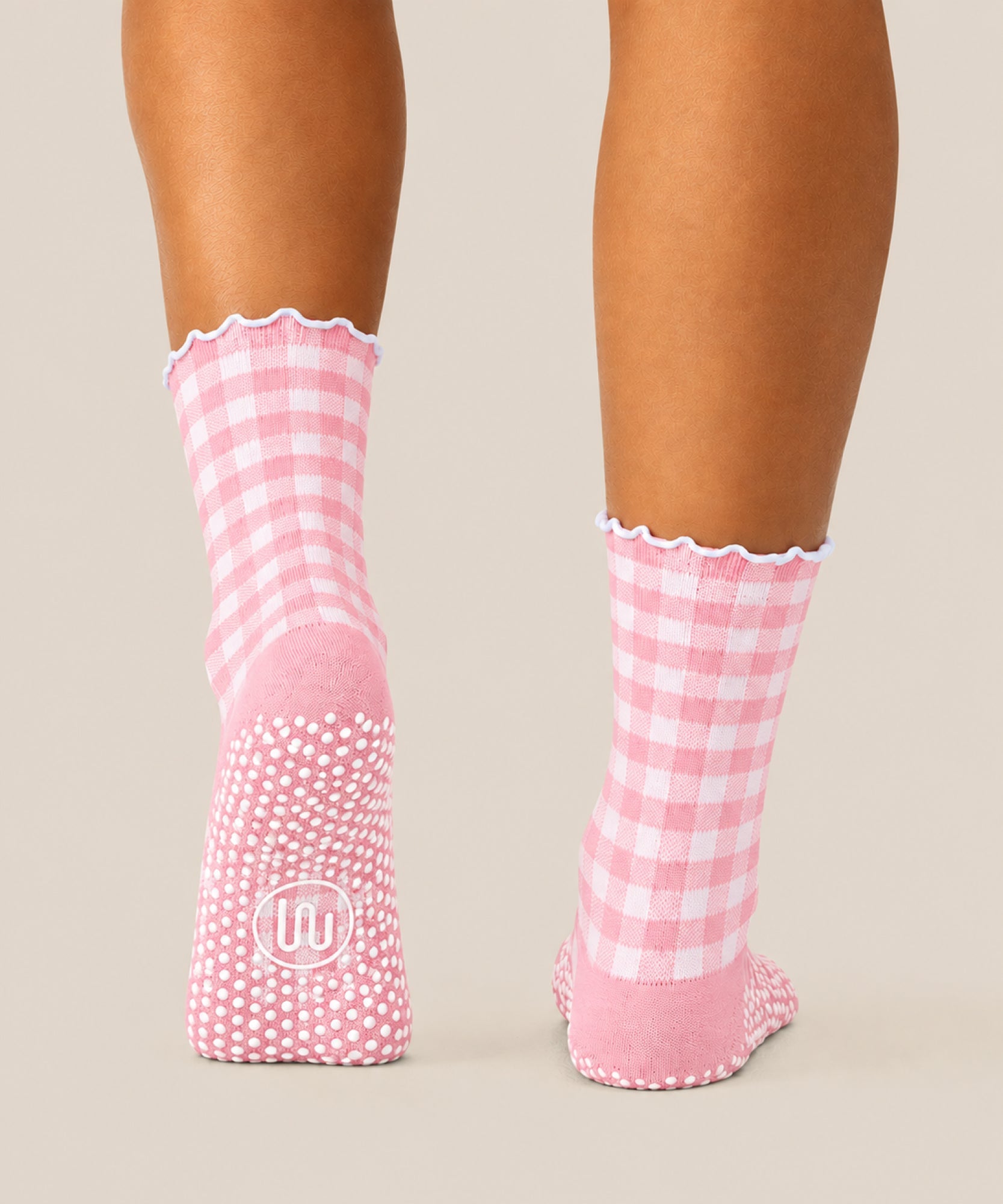 Crew Grip Socks - Picnic Check Pink