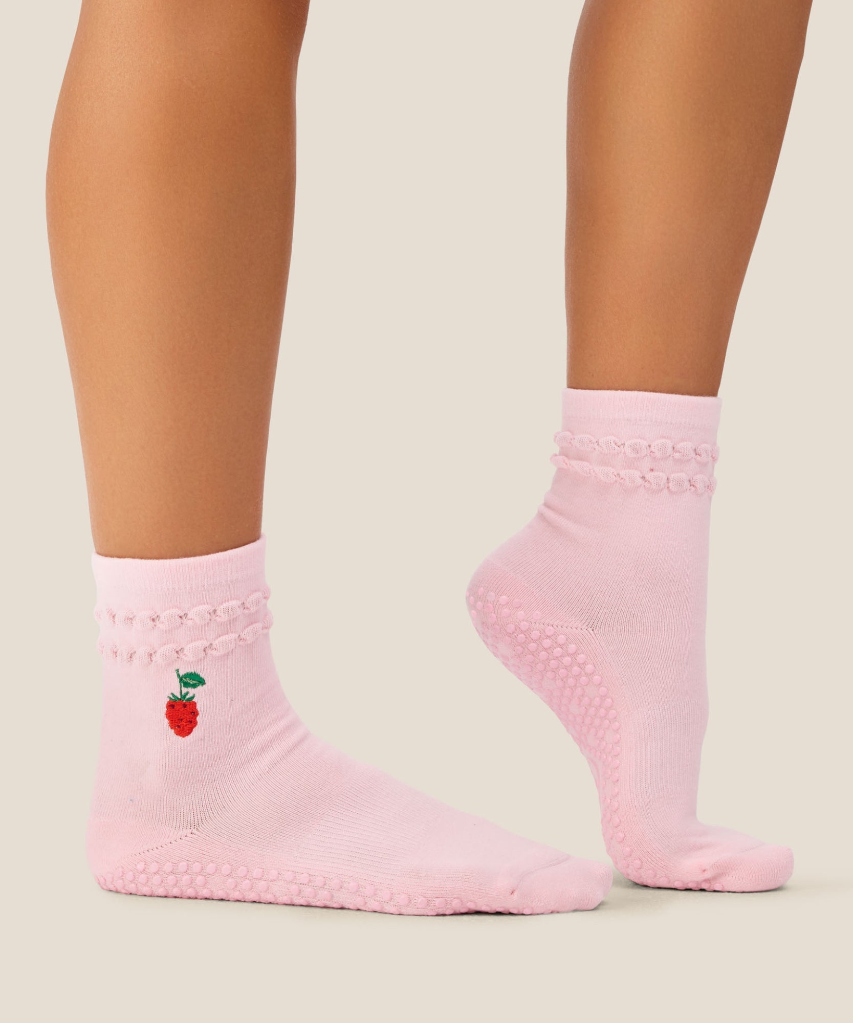 Crew Grip Socks - Raspberry Ruffle Pink