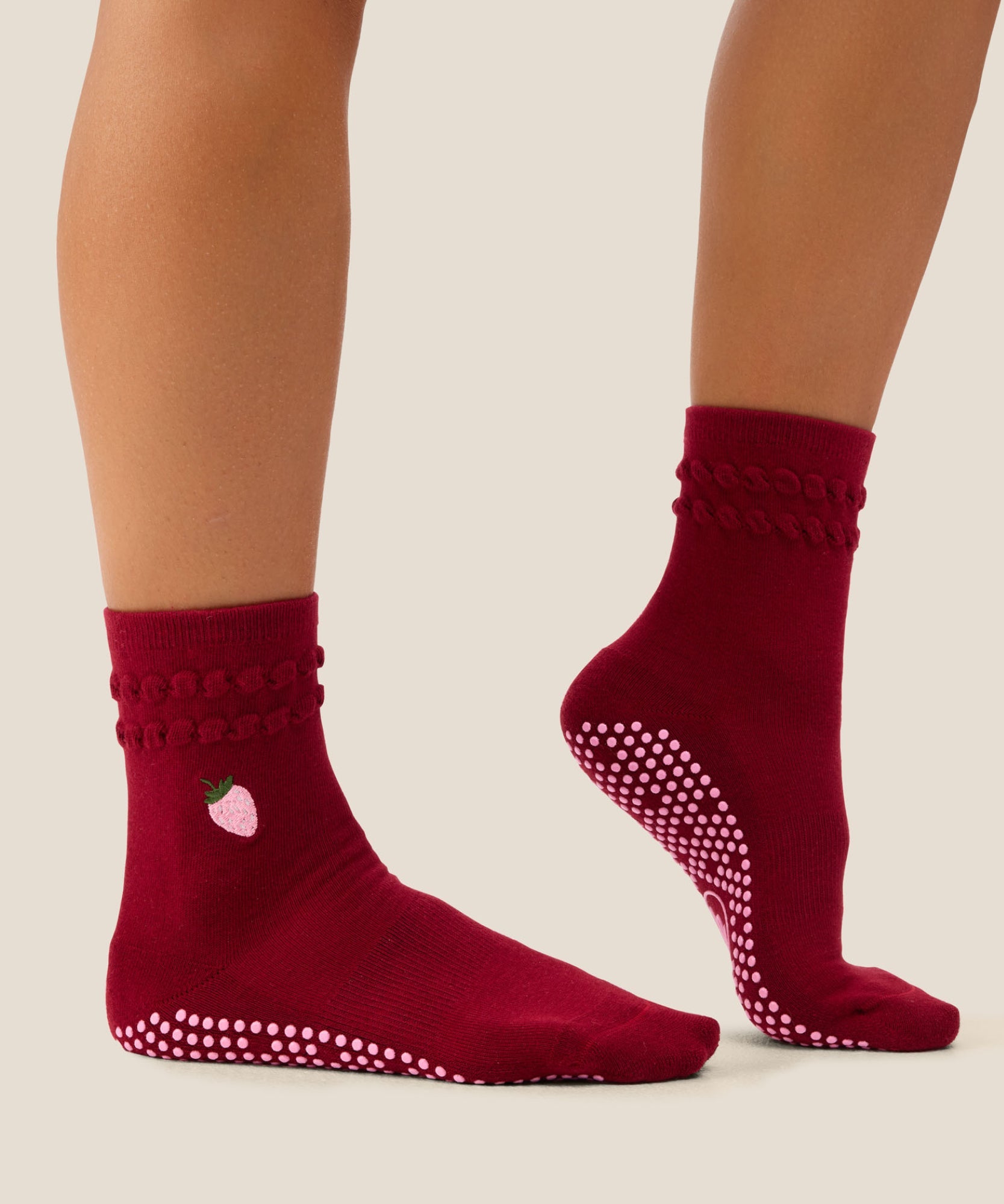 Crew Grip Socks - Strawberry Ruffle Ruby