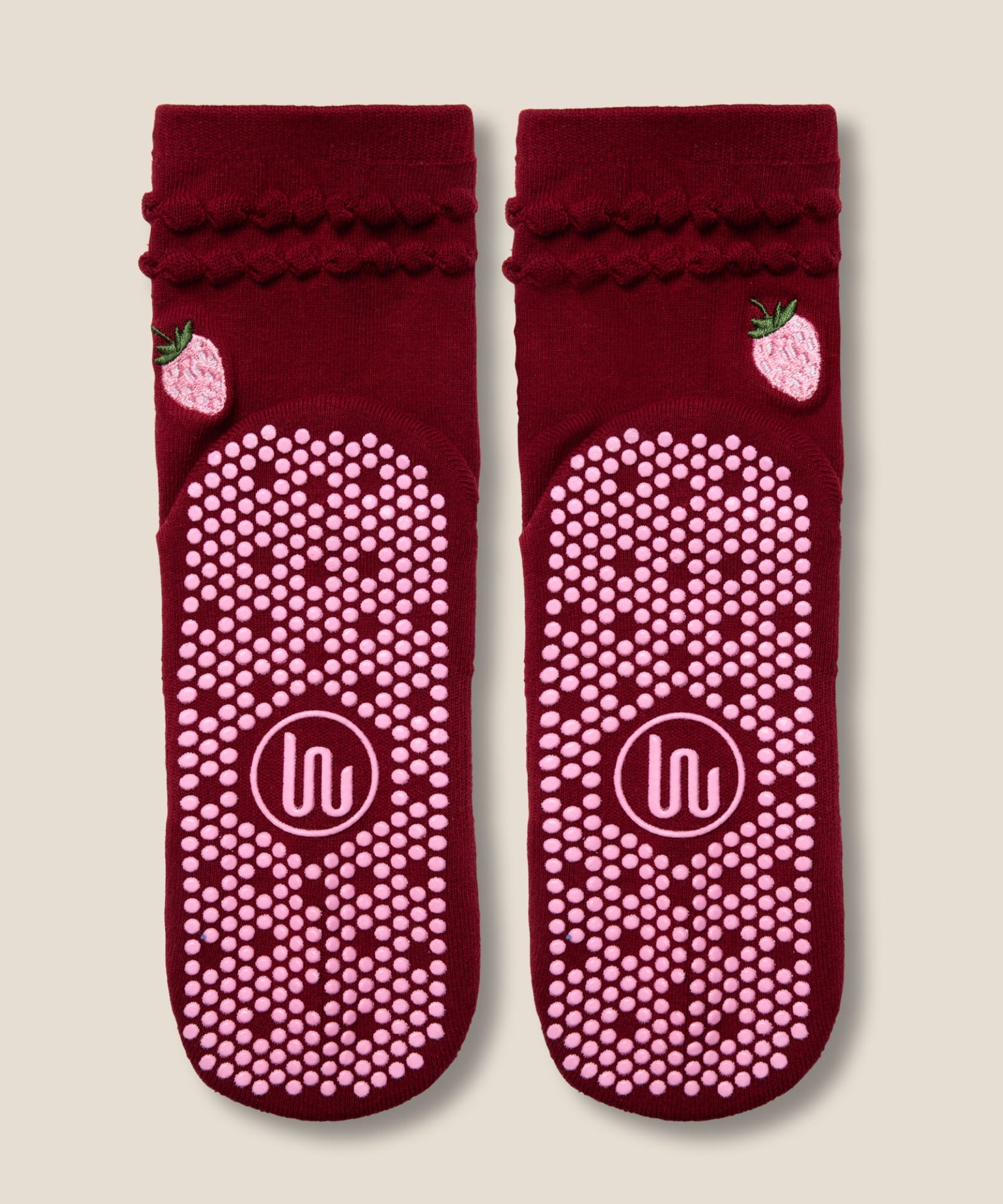 Crew Grip Socks - Strawberry Ruffle Ruby