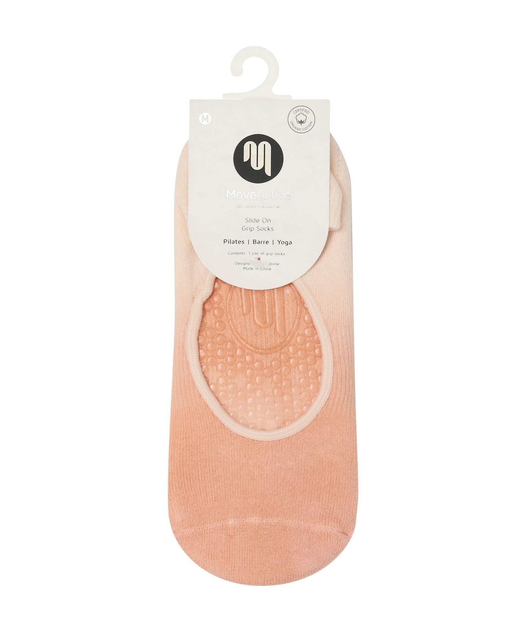 Slide On Non Slip Grip Socks - Fade Coral.