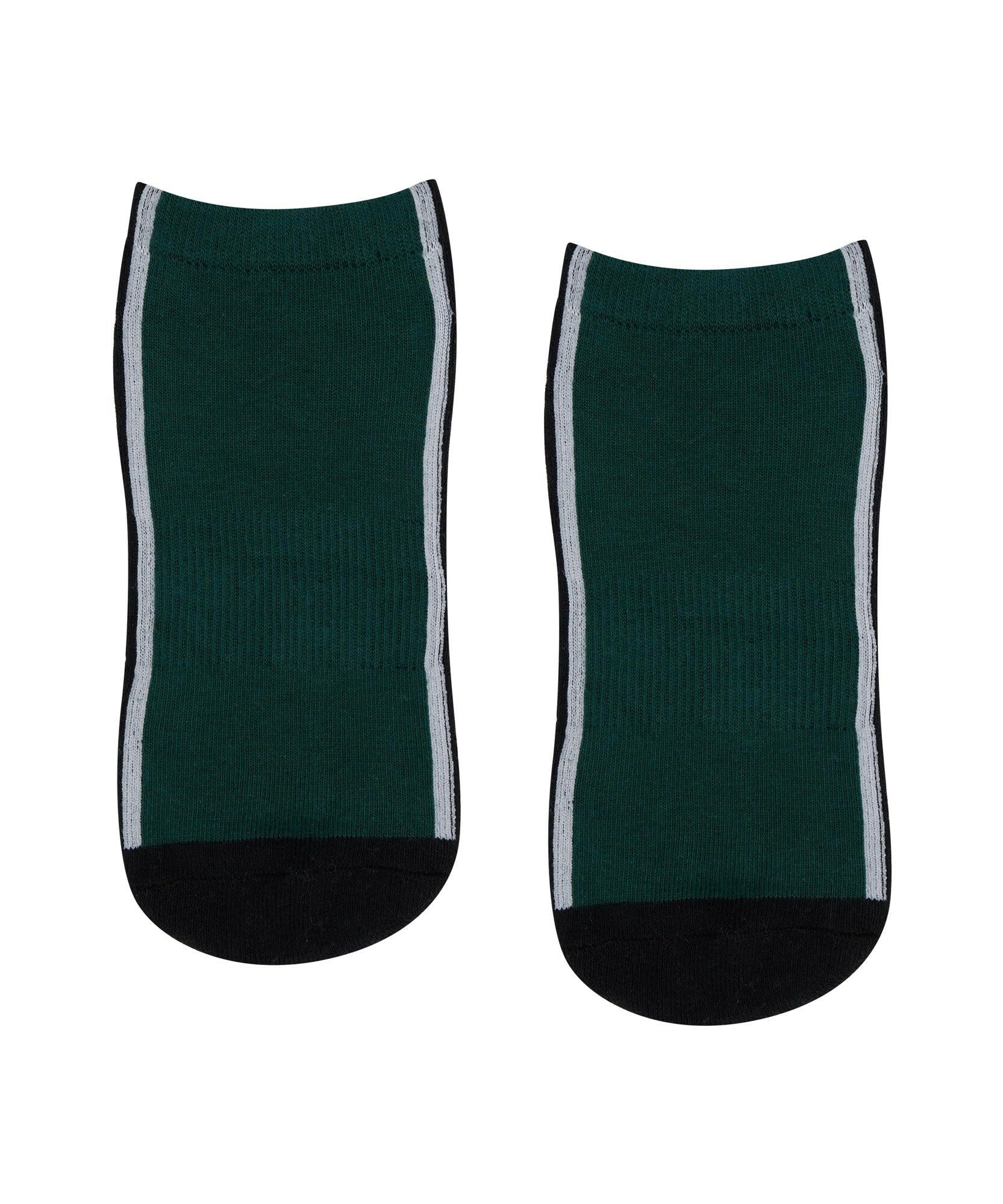 Classic Low Rise Grip Socks - Fluid Green & Black.