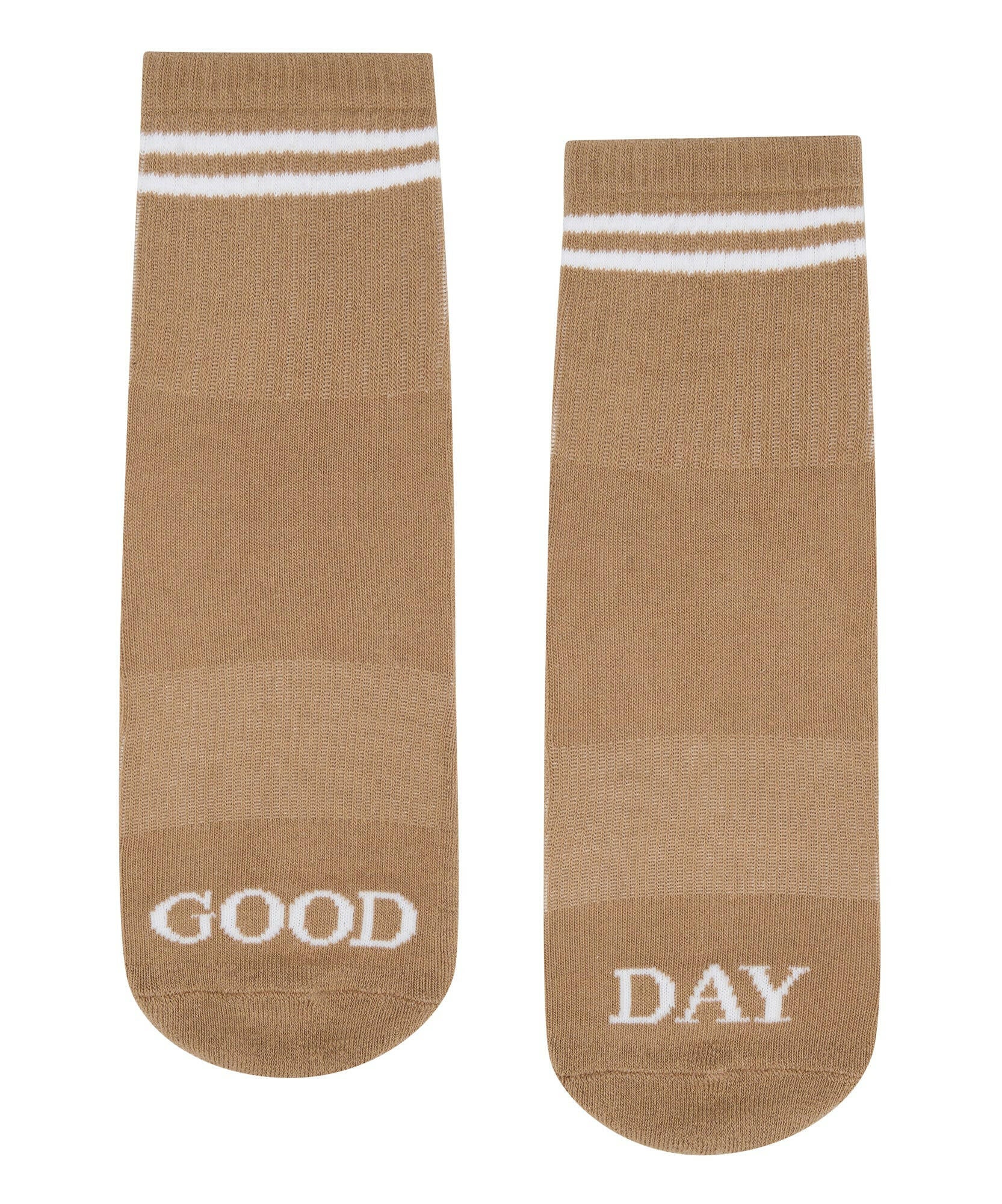 Crew Non Slip Grip Socks - Good Day Beige.