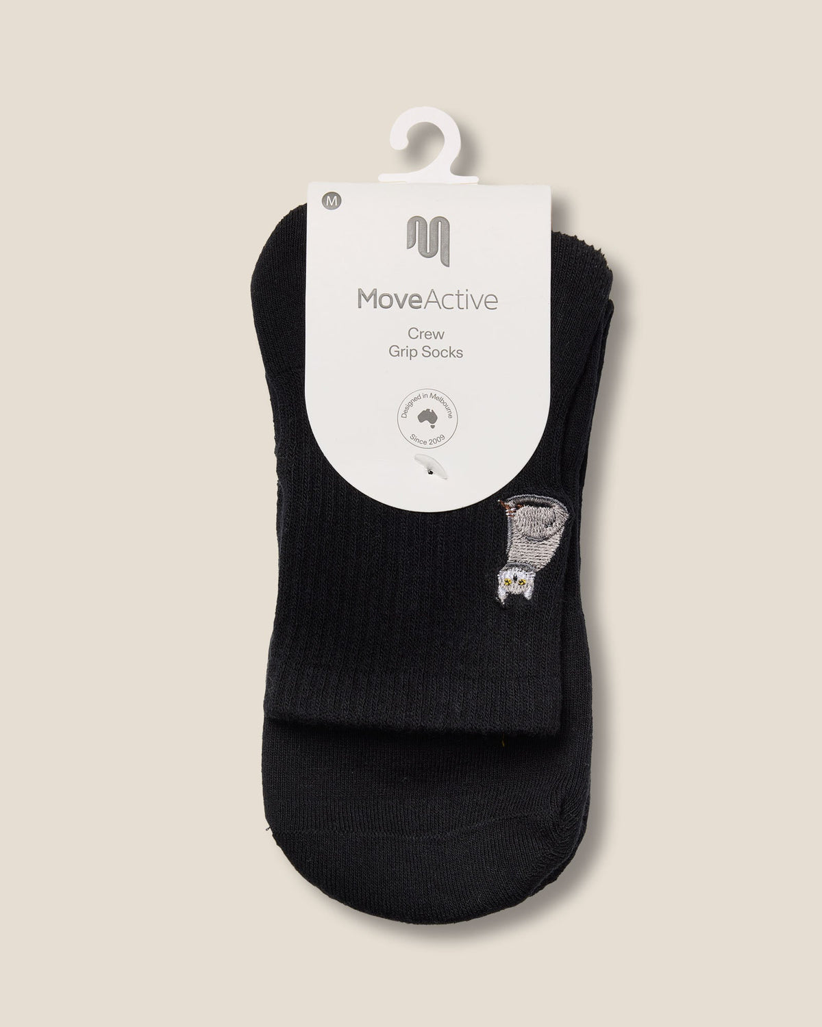 Crew Grip Socks - Grey Cat Black