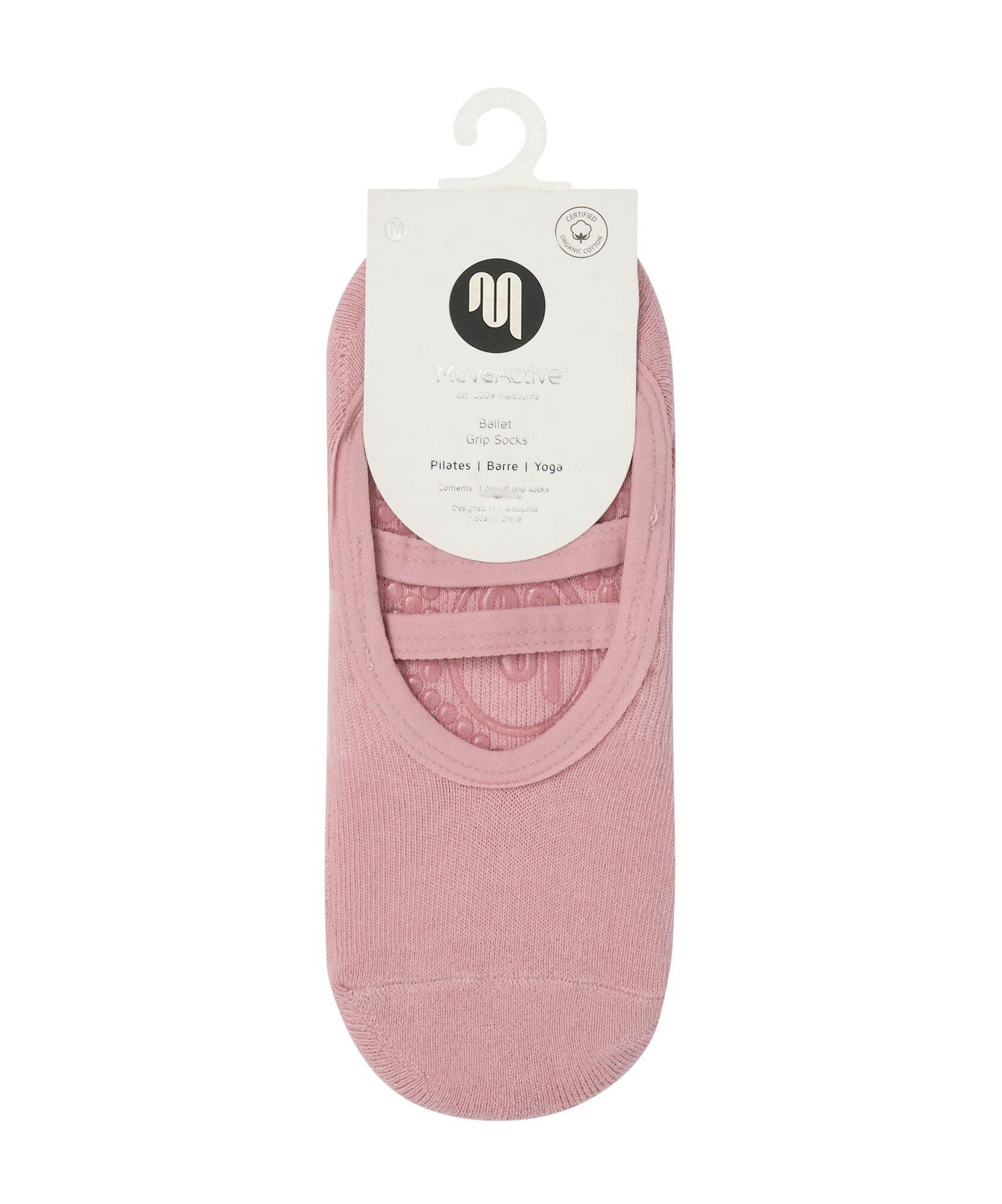 Ballet Non Slip Grip Socks - Mauve Blossom.