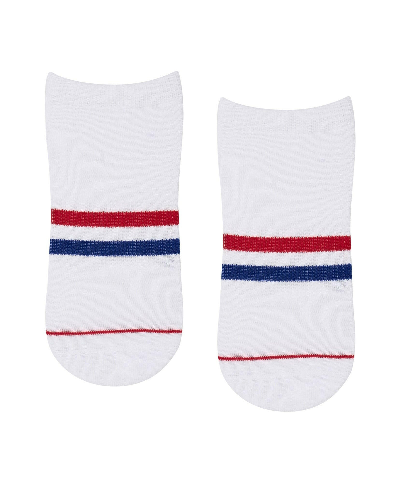 Classic Low Rise Grip Socks - Polo Stripe White.