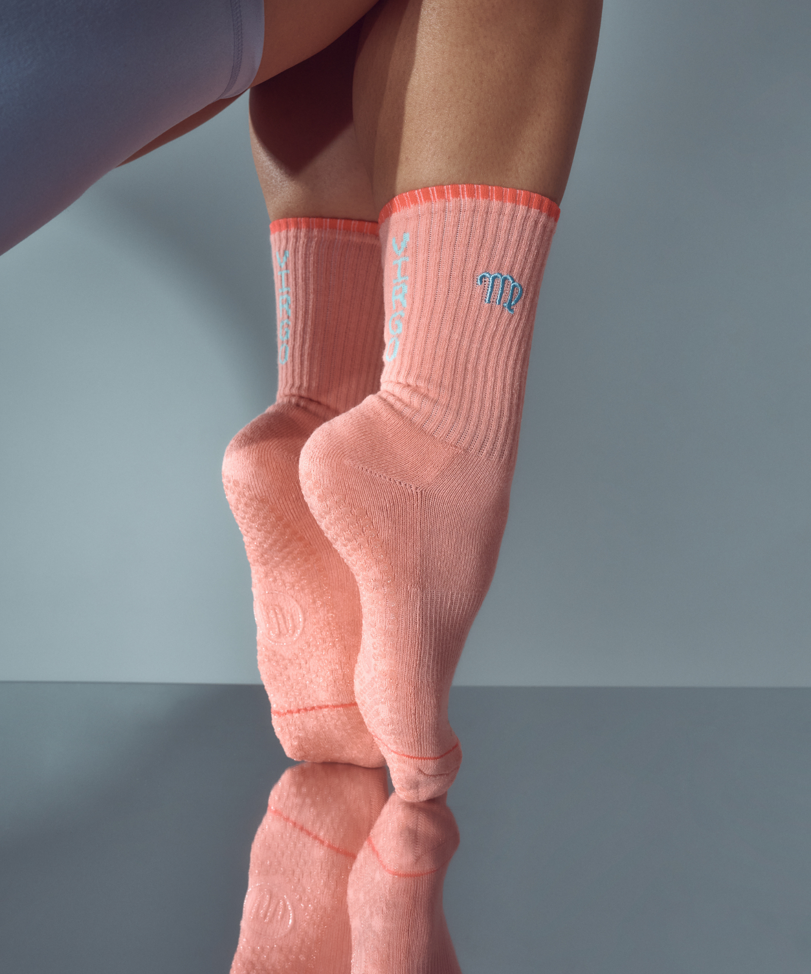 Crew Non Slip Grip Socks - Virgo.